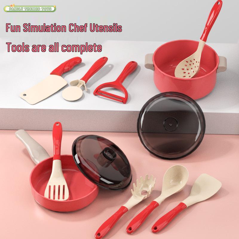 Kids' Pretend Play Kitchen Set: Cuttable Fruits, Vegetables & Pizza