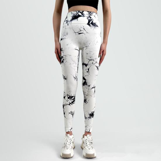 Женские брюки для йоги, леггинсы с высокой талией и широкой эластичной лентой, брюки с принтом тай-дай, подтягивающие бедра, улучшающие фигуру, брюки для бега и велоспорта