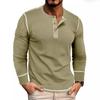 Мужская футболка Henley, повседневная, с длинным рукавом, легкая, на пуговицах, рубашка-пуловер, эластичная, базовая, топы, спортивные, облегающие, рубашки Henley для мужчин