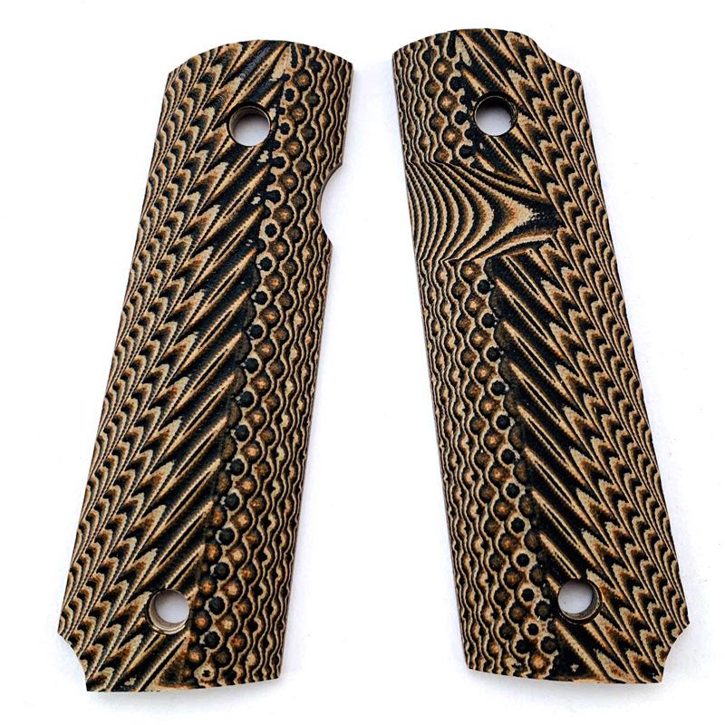 2 Colors Peacock Pattern G10 Material Grip Handle Patches for 1911 Models Full Size Scales DIY Making Accessories Replacement