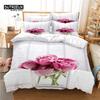 Beautiful Flower Bedding Set, 3Pc Flowers Duvet Cover Set, Soft Comfortable Breathable Duvet Cover, For Bedroom Guest Room Decor