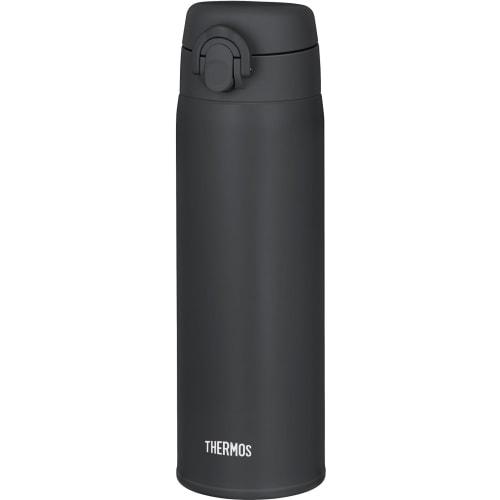 Thermos Water Bottle, Vacuum Insulated Mobile Mug, 500ml, Dark Gray, Removable Spout for Easy Cleaning, Ultra Light and Compact Type, One-Touch Open,