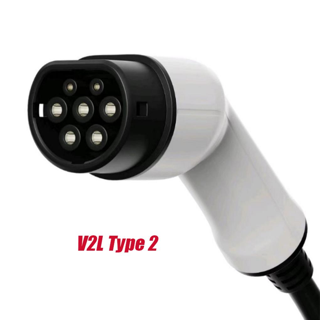 V2L Разрядник для кабельной дороги 5M 16A 3.5kW Разрядка транспортного средства с 3-портовой вилкой Тип 2 Разрядник EU розетка