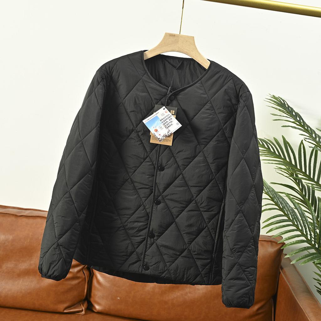 Warm Lightweight Waterproof Women's Quilted Jacket Stand Up Collar Diamond Cotton Coat Casual Loose Large Size Outerwear