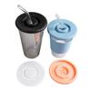 Универсальная силиконовая крышка для чашки, стеклянная крышка для напитка, термостойкая, с отверстием для соломинки