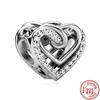 925 Sterling Silver Angel Mom Family Heart Series Shine Beads Fit Original Fashion Charms Bracelets Women DIY Jewelry