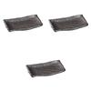 Set of 3 Black Bizen Takumi Yaki Plates X X Ceramic Yaki Plates by Setomonohonpo [22.5 14.3 2.8 Cm]