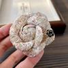 Cute Camellia Brooch Vintage Rhinestone Collar Pins Retro Flower Pin  Girl