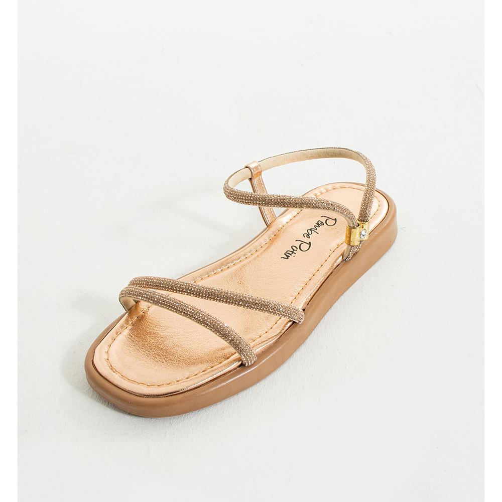 Элегантные женские сандалии с двойной полосой и удобной подошвой из камня 020-7502-23