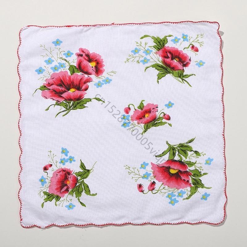 Vintage Floral Handkerchiefs Set DIY Women Hairband Ladies Pocket Handkerchiefs AXYD