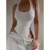 Sleeveless Knit Bodysuit Summer Sexy Off Shoulder Halter Tops Casual Street Bodice For Women ClubWear
