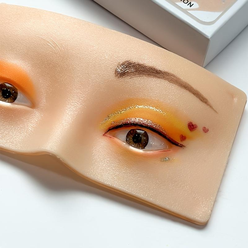 Half-Face for Makeup Practice Palette, 5D Facial for Makeup Training Mat, Reusable Tattoo Skin Pad, Designed for Beginners