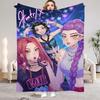 Huntrix Blankets K Pop Demon Hunters Zoey Rumi Mira Soft Warm Throw Blanket Kids Living Room Couch Sofa Bed Fluffy Bedspread