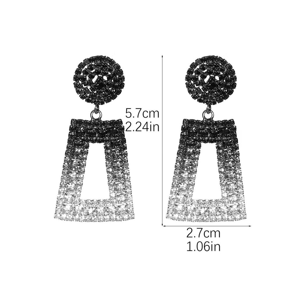 Темперамент и роскошь супер-вспышка полные бриллиантовые длинные серьги высокого уровня чувство геометрические полые серьги женские серьги 1 пара