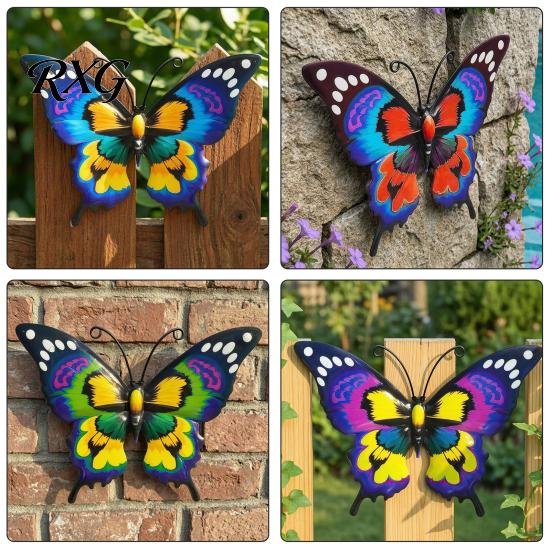 Patio Wall Decorations Metal Butterfly Decor for Garden Yard Patio, Large Iron Backyard Accents Hanging Art Sculpture, Outdoor Fence Farmhouse
