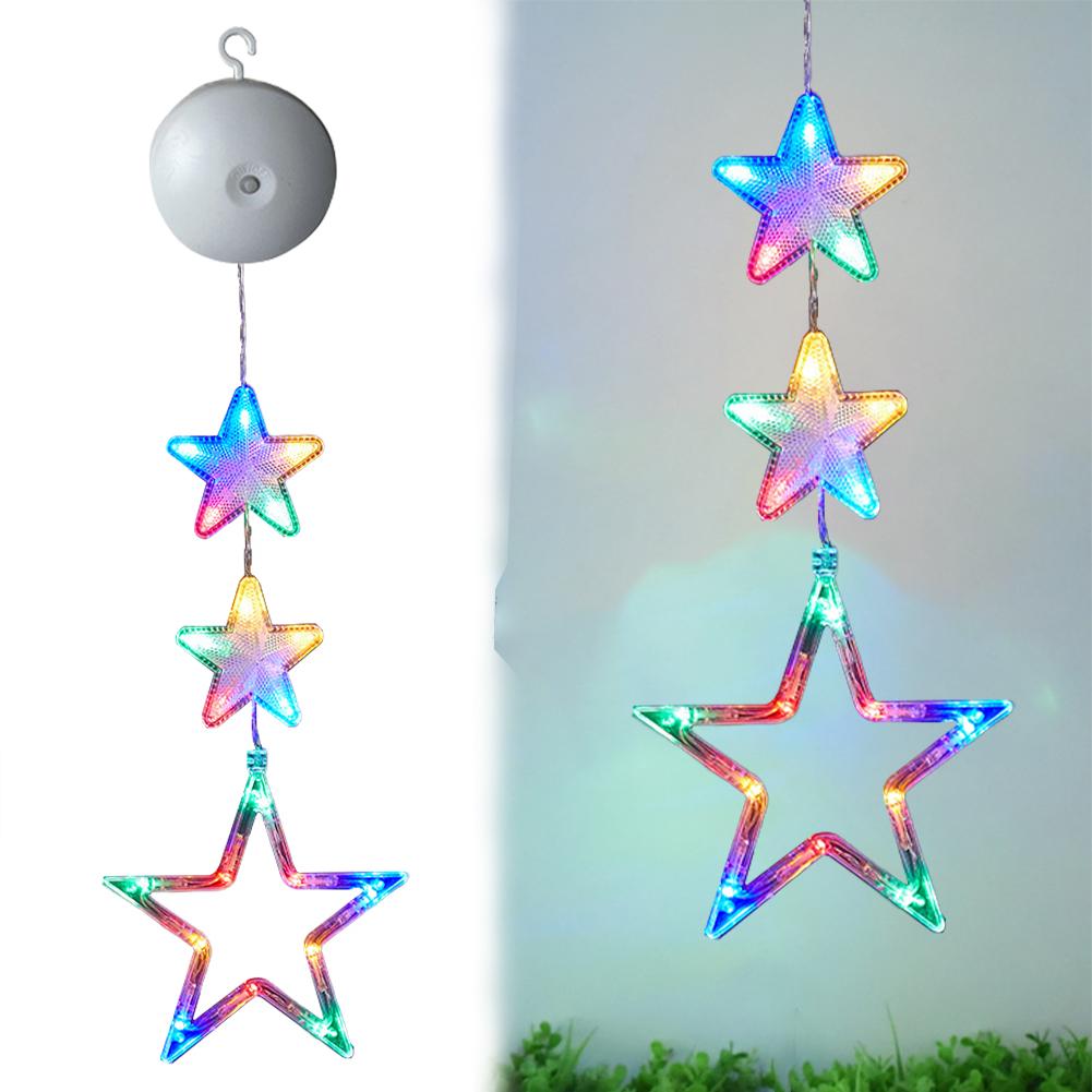 1/3pcs Christmas Lights LED String Lights Fairy New Year Window Light with Suction Cup For Home Window Bedroom Christmas Decor