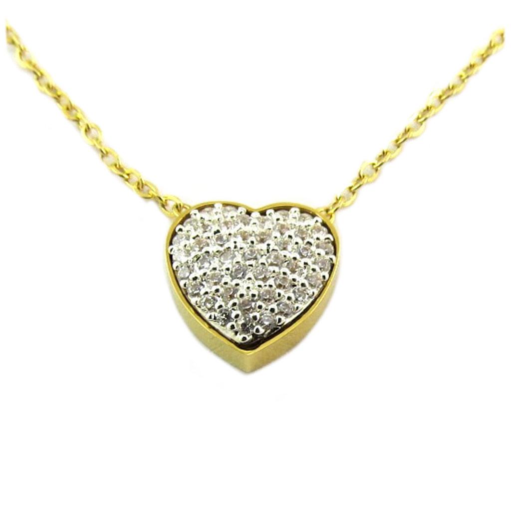 Les Trésors De Lily [P7857] - Designer Steel Necklace 'Love' White Gold - 10x10 Mm