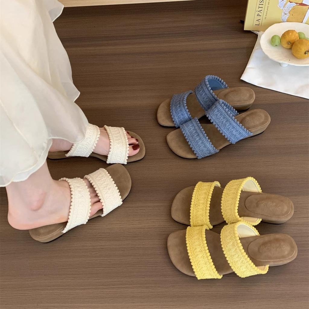 Wedge Heel High Heel Thick Sole Cool Slippers Women's Summer Wear 2025 New with Skirt Bohemian One-word Sandals