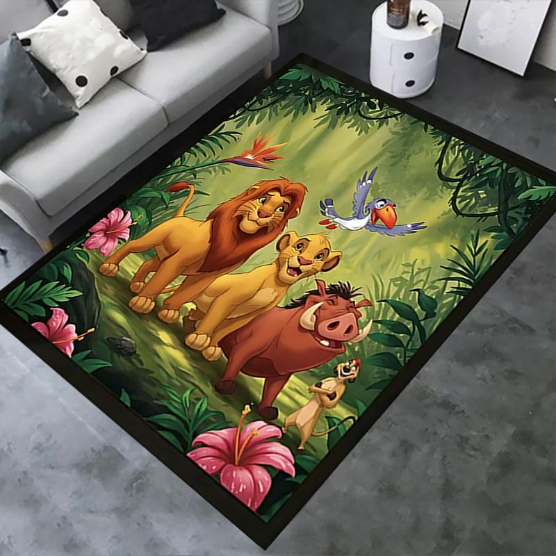 Office Rug Lion King, Jungle theme 3D Printed Anti-Slip Rug-Machine Washable for Living Room
