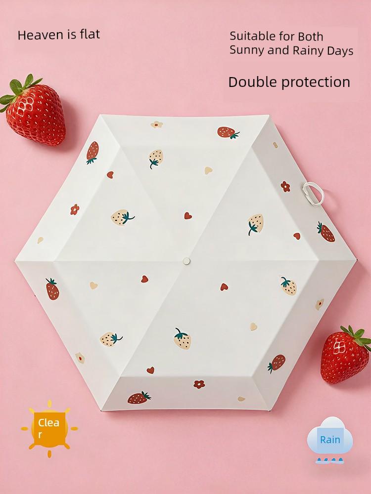 Paradise Umbrella Strawberry Pattern Dual-Use for Sun and Rain 50% off Umbrella Sun Protection Uv Protection Sunshade Umbrella Ultra-Light Compact