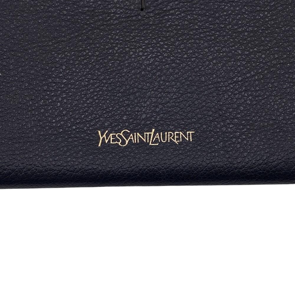 Yves Saint Laurent Кошелек-кошелек с логотипом YSL из кожи черный кожаный мужской Б/У