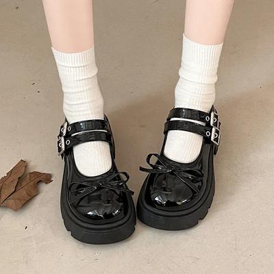 Женская обувь 2025 года, женские туфли на высоком каблуке Mary Janes, новые туфли-лодочки для женщин с завязками-бабочками, круглым носком, пряжкой, ремешком, на среднем каблуке