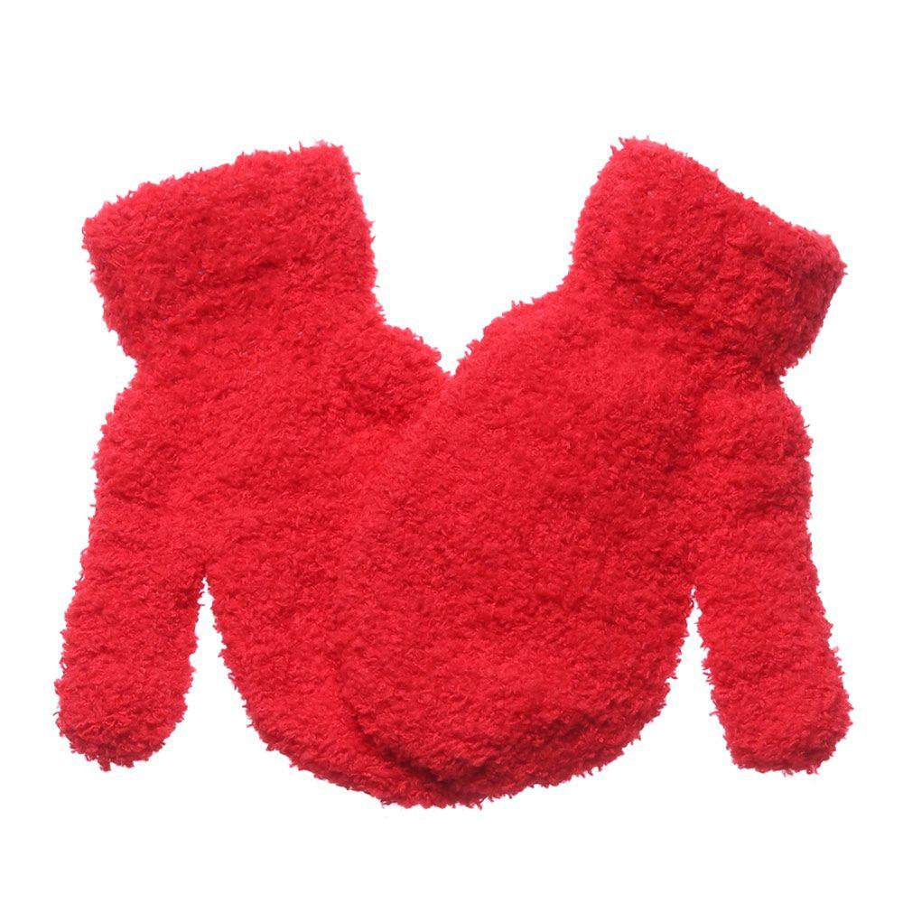 Winter Boys Girls Lovely Soft Warm Baby Candy Color Coral Plush Mittens Full Fingers Kids Gloves