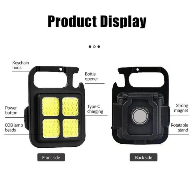 Новый многофункциональный мини USB карманный фонарик с зарядкой, COB магнитный рабочий свет, светодиодный брелок для ключей, для кемпинга на открытом воздухе, рыбалки, велоспорта, прогулок