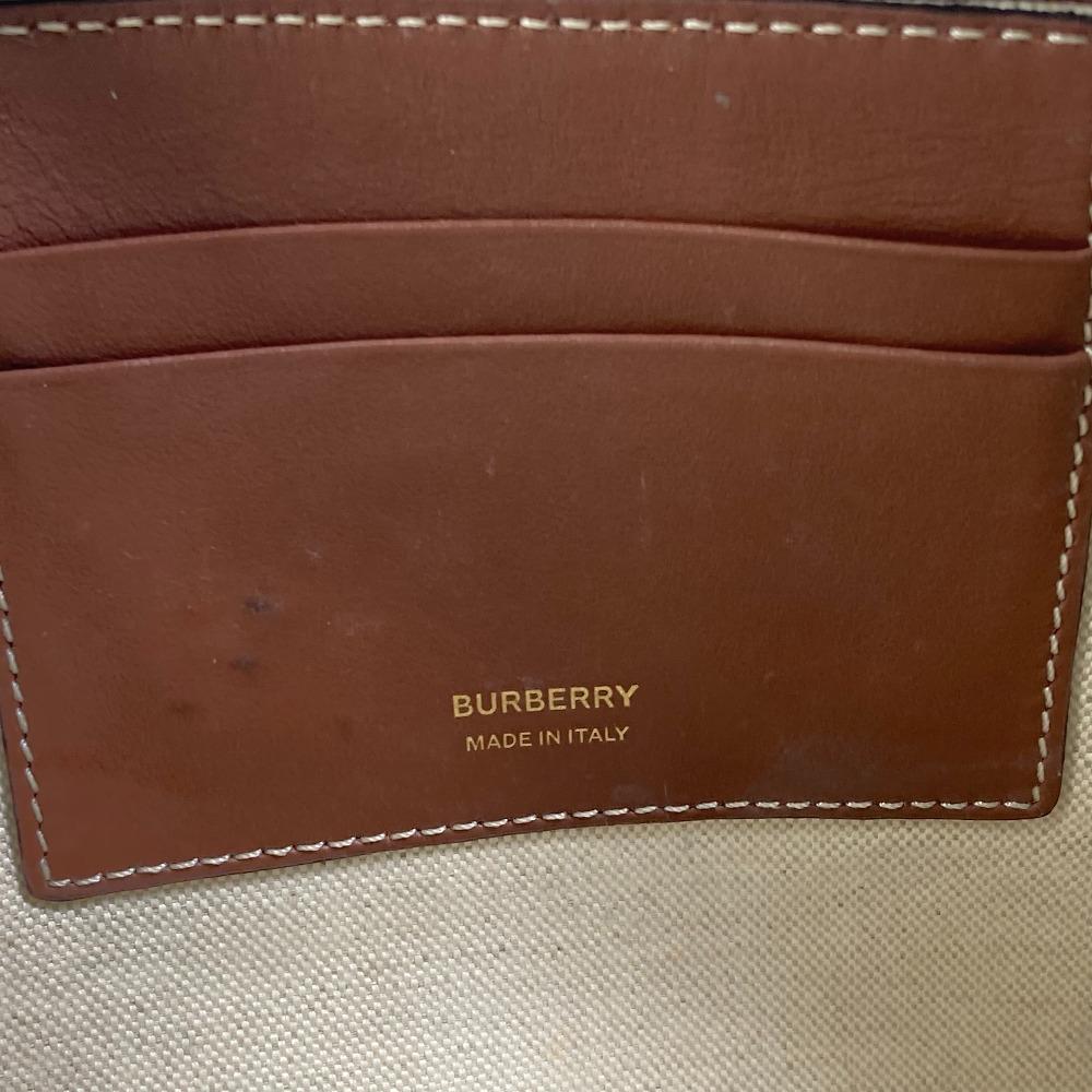 BURBERRY bag TB whole pattern fastener zip Clutch bag PVC/Leather Brown