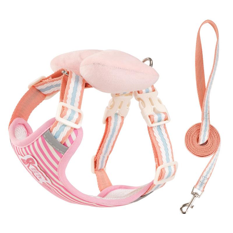 Dog Traction Rope Bow Chest Strap Four Seasons Small Dog Non Neck Anti Slip Traction Rope Pet Gardening