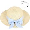 Summer Toddler Sun Hat with Wide Rainbow Brim and Tassels - UPF 50+