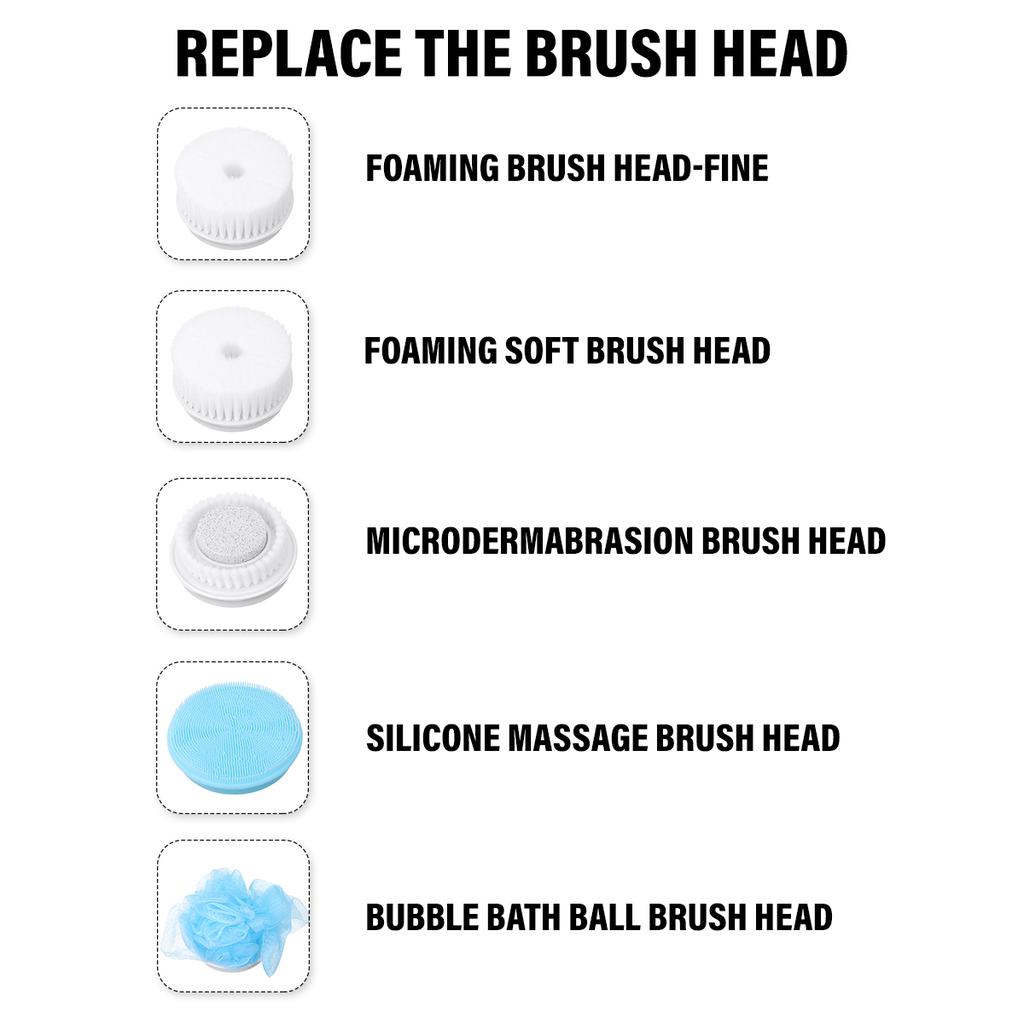 5 в 1 электрическая щетка для ванны, растирающая спину, грязевой пилинг, щетка для душа, массажная щетка для очистки тела, скребок для спиннинга, спа