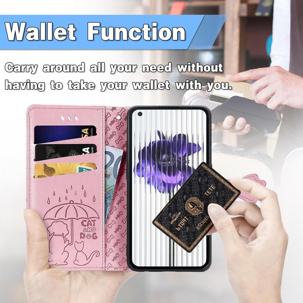 Чехол для телефона Phone1 Кошка и Собака, кожаный, с отделениями для карт, подставкой, магнитной застежкой и забавным дизайном