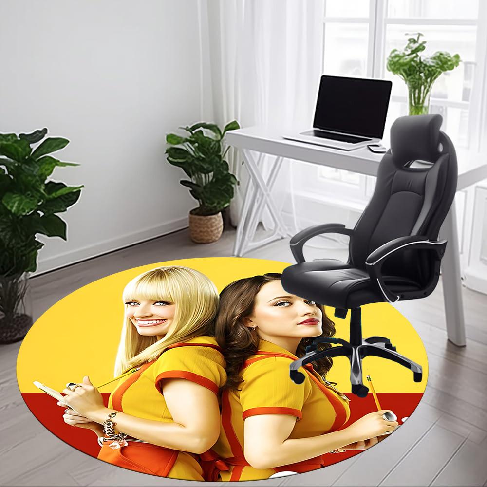 1 шт. Круглый ковер для офиса Broke Girls, под офисные стулья, спальня, гостиная, декор для дома a1022301