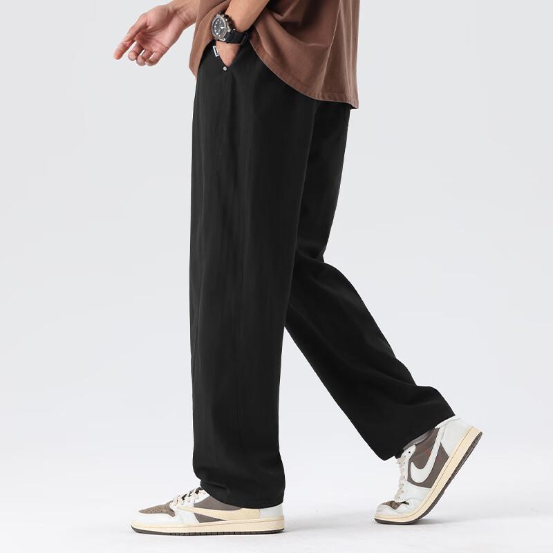 Fingercroxxit Men's Lyocell Straight-Leg Casual Pants