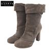Beautiful Suede Heel Boots for Women, Brown, Size 35 Shoes 35 BrownUsed