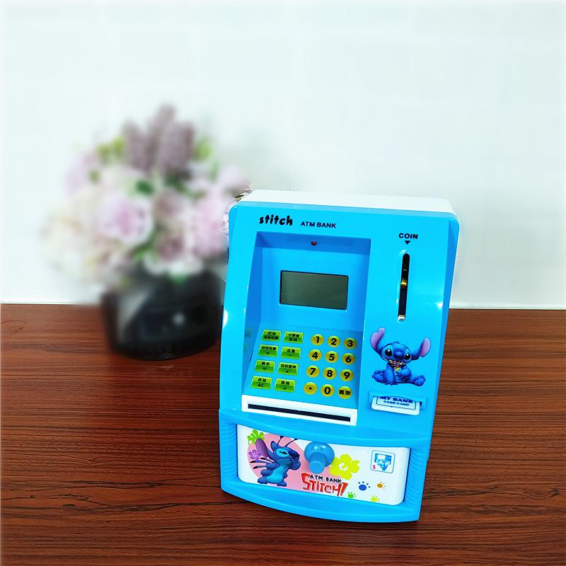 Electronic Piggy Bank Toy for Kids ATM Inspired Money Safe Box Made of Plastic Rectangular Shape for Saving Money BankCoins