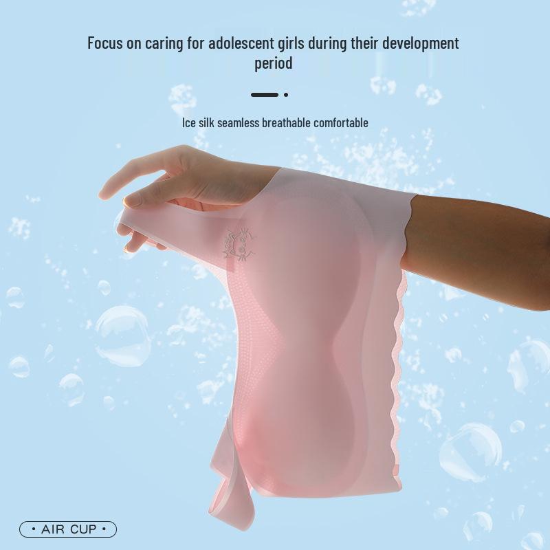 Бесшовный спортивный бюстгальтер из ледяного шелка для девочек-подростков