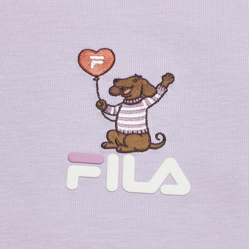 Fila Оригинальная Классическая Универсальная Удобная Футболка Мужские топы Фантазийный-Фиолетовый F61M629103FVT