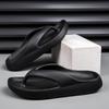 Men's Summer EVA Flip-Flops: Thick Sole, Height Boost, Non-Slip, Toe Clip Sandals for Beach Fashion - Solid Color