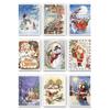 Набор из 9 блестящих новогодних открыток Новогодняя открытка Рождественский снеговик Санта-Клаус Ностальгия