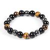 Triple Protection Bracelet - The Protection - Hematite, Black Obsidian, Tiger's Eye - Adult Unisex