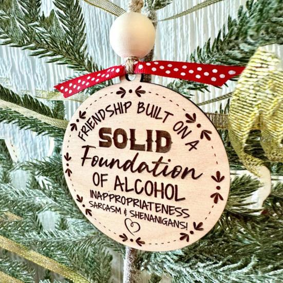 Дружественное украшение, деревянная рождественская елка, подвесное украшение, кулон «Дружеская связь», подарок в знак признательности