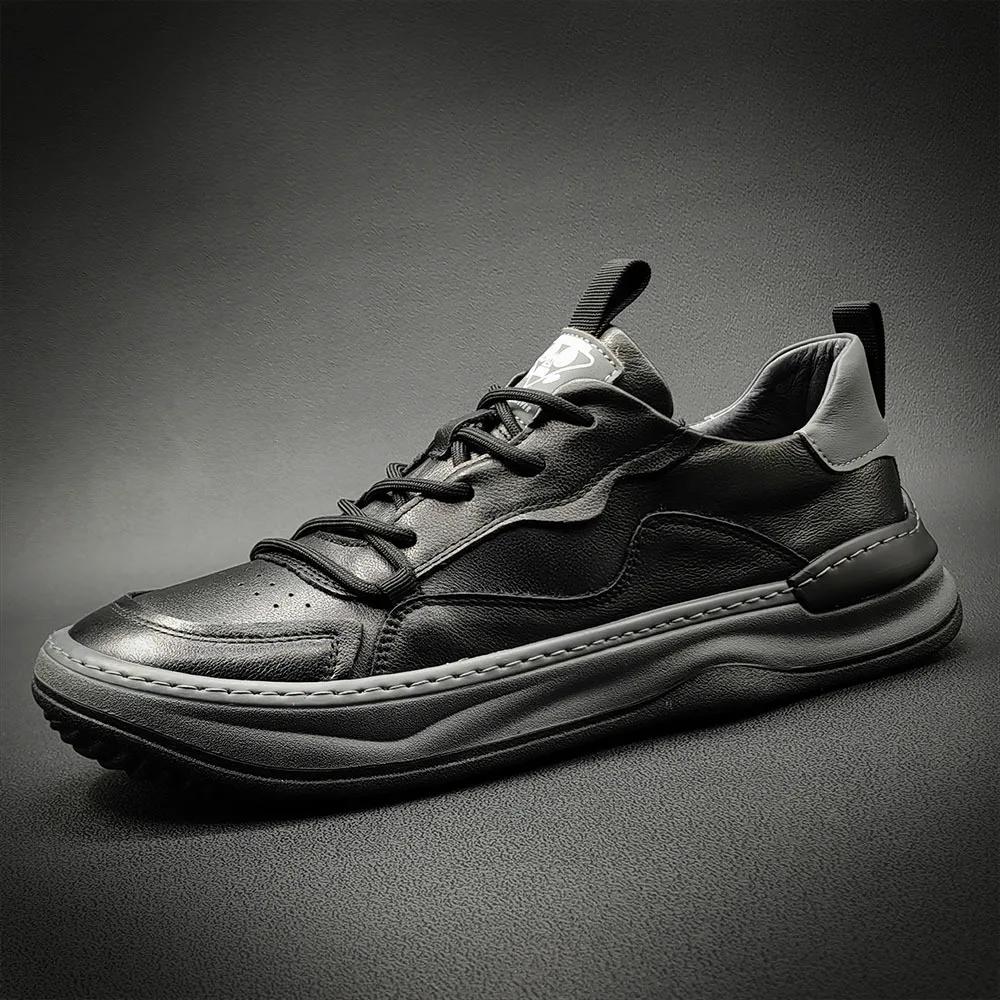 Высококачественные кроссовки на плоской подошве из натуральной кожи для мужчин, дышащая повседневная обувь для отдыха на открытом воздухе, мужская обувь на платформе, теннисные туфли для мужчин