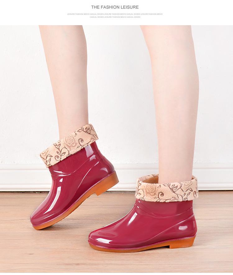 Women's Khaki Low-Cut Non-Slip Waterproof Rain Boots for Spring and Autumn