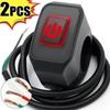22mm Motorcycle Retrofit Switch Headlight Horn Control On/Off With LED Display Light Switch Button Handlebar Mount