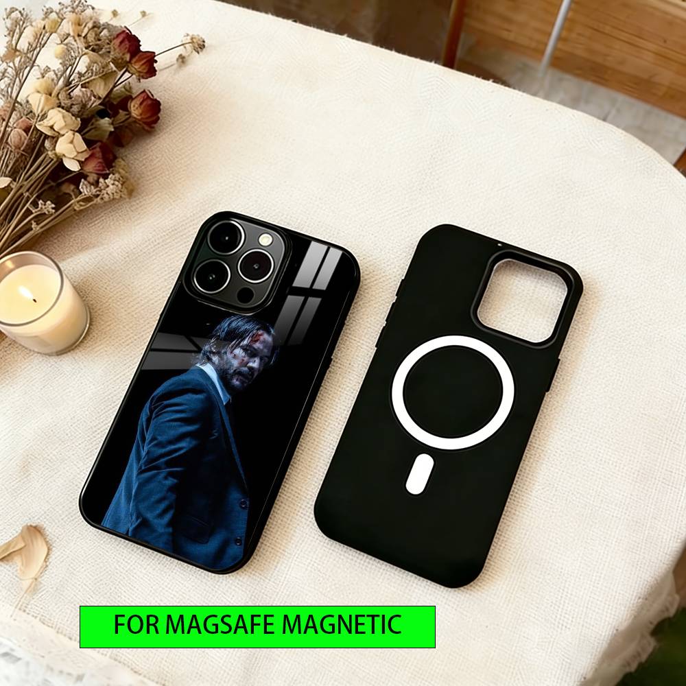 John Wick Phone Case For iPhone17,16,15,14,13,12,11 Plus,Pro Magnetic For Magsafe Wireless Charging