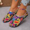 Fashion New Fashion Women Sandals Colorful Floral Pattern Sandals Mesh Round Toe Summer Casual Slippers Flats Lady Vacation Beach Shoes