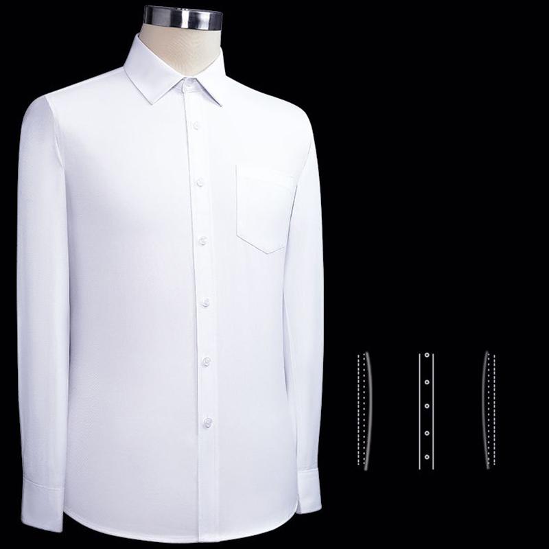 Мужская повседневная деловая рубашка большого размера с длинными рукавами, белая, синяя, черная, умная, мужская, социальная, классическая рубашка для больших размеров