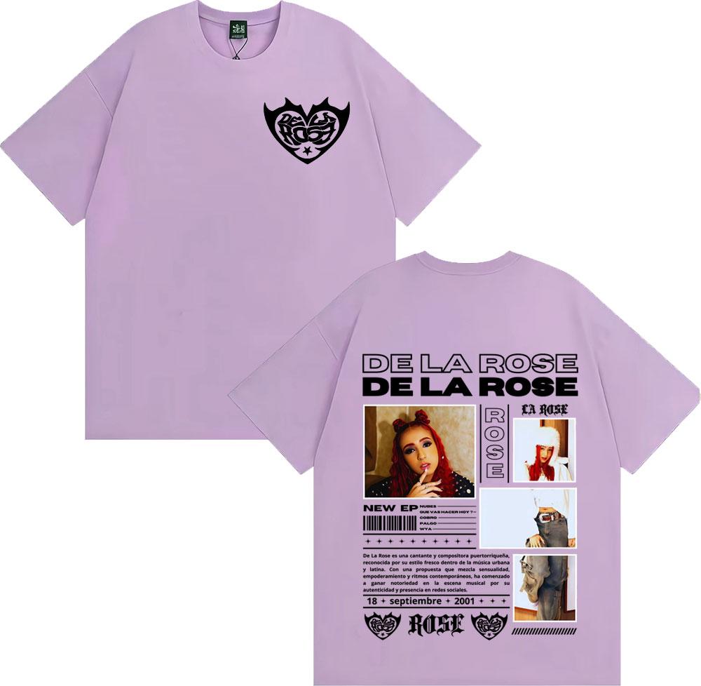 Singer Dela Rose Album Tour 2025 Cover T-shirts Men Women Clothing Oversized Retro Hip Hop T Shirt Casual Short Sleeve Tee Shirt